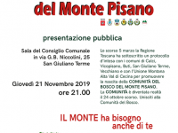 19 NOVEMBRE 2019 / Comunità del Bosco, la presentazione in Sala del Consiglio con i Comuni di Buti, Calci, Vecchiano e Vicopisano